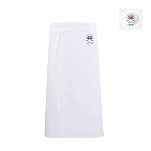Avental Branco de cintura em 100% algodão resistente com bordado da FIC Brasile  ⁠