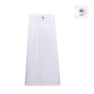 Avental Omery FIC branco de cintura de 100% algodão egípcio com logo FIC Brasile