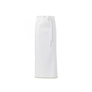 Avental de cintura branco com listras chevron na barra