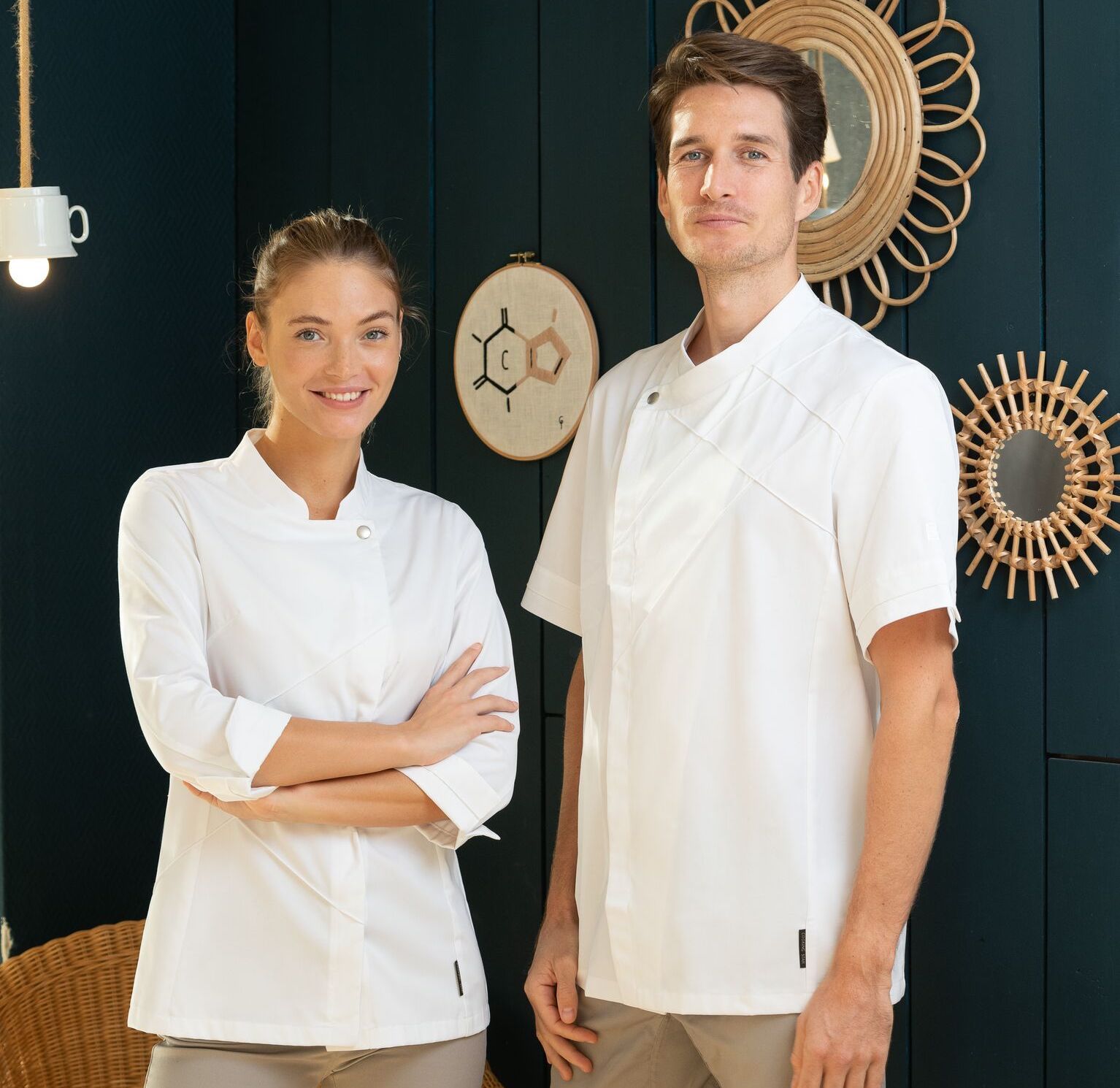 Dólmã Ecológico Branco de Chef Orgânico e Reciclado